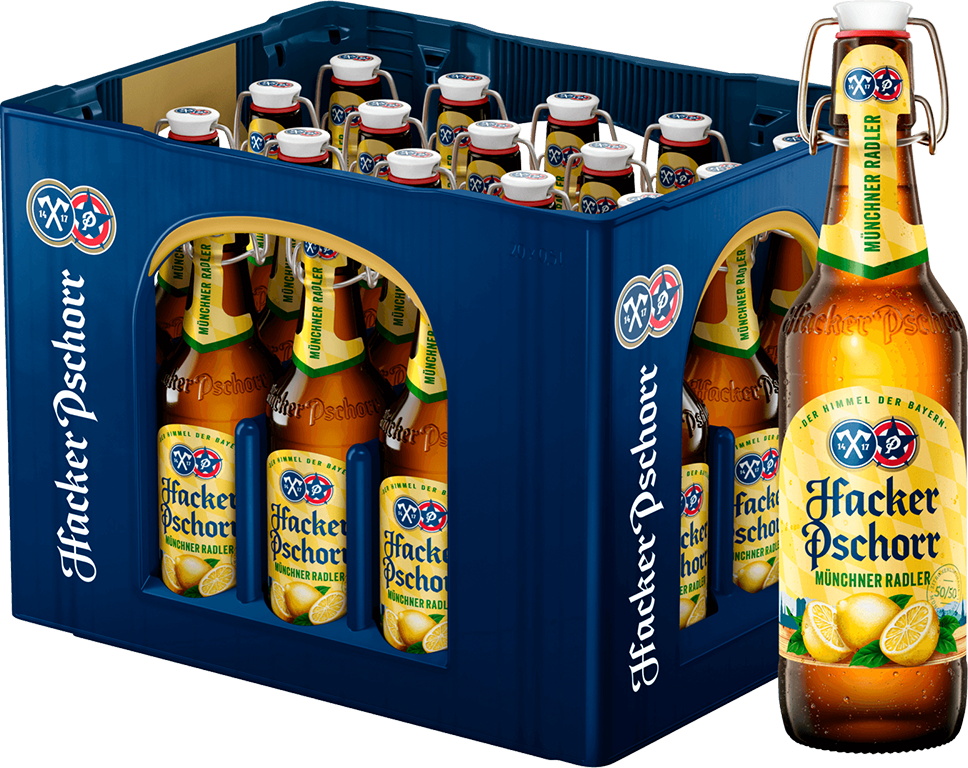 Hacker Pschorr Mnchner Radler 20er Harasse