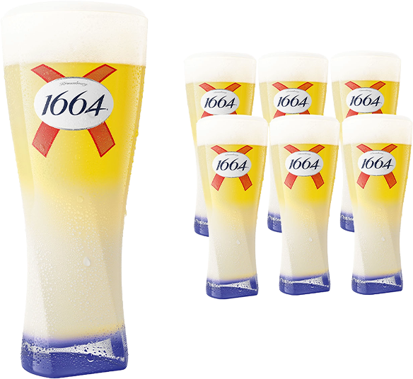 Kronenbourg 1664 Reliefglas - 6 Stck