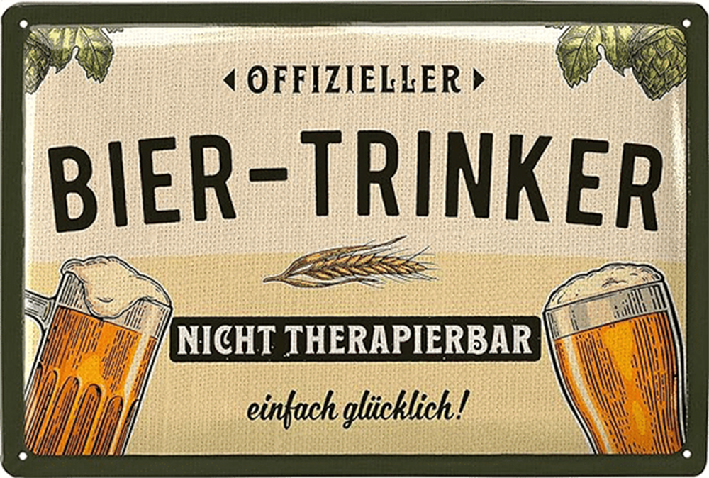 Blechschild Offizieller Bier Trinker - 20 x 30 cm