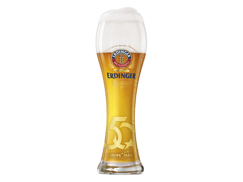 Erdinger Weissbierglas - 6 x 50 cl mit Europapark Rust Jubiläum Logo