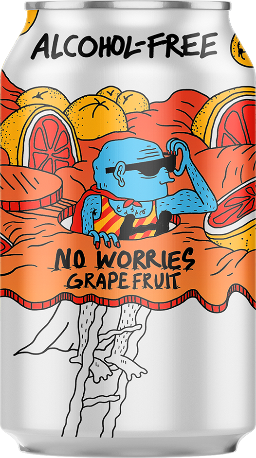 Lervig No Worries Grapefruit Alkoholfrei - 24 x 33 cl Dose