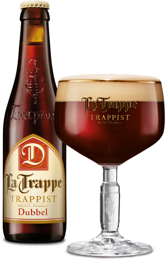 La Trappe Dubbel Brune mit Glas